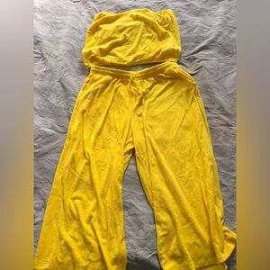 Yellow Women's 2 piece set (towel like material)